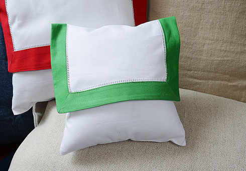Mini Hemstitch Baby Envelope Pillows 8x8" Mint Green color